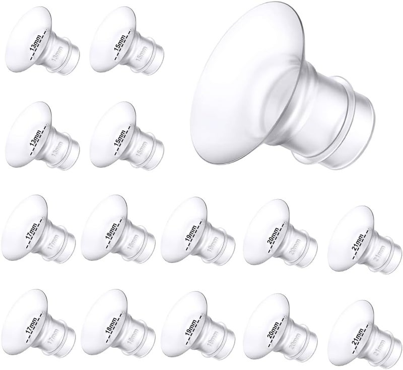 Trymall Flange Insert 13/15/17/18/19/20/21mm 14PCS,Compatible with Momcozy S12 pro/S9 pro/S12/S9/Medela/Spectra/Bellaaby/TSRETE etc 24mm Shields/Flanges,Reduce 24mm Tunnel Down to Other Size - Image 1